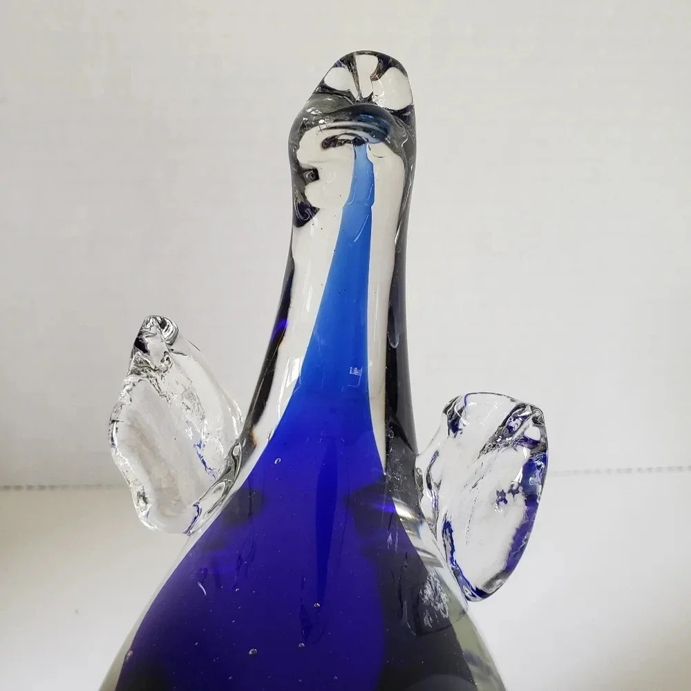 Murano Style Cobalt  Blue Elephant Art Glass Paperweight. - Picture 3 of 9